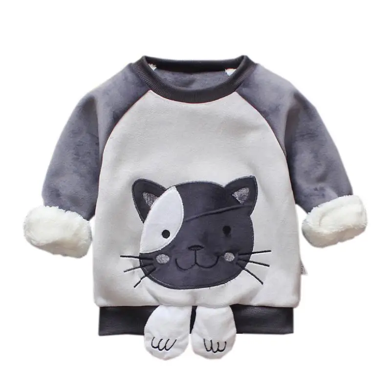 Осенне зимний плотный вельветовый свитер с длинными рукавами для мальчиков и