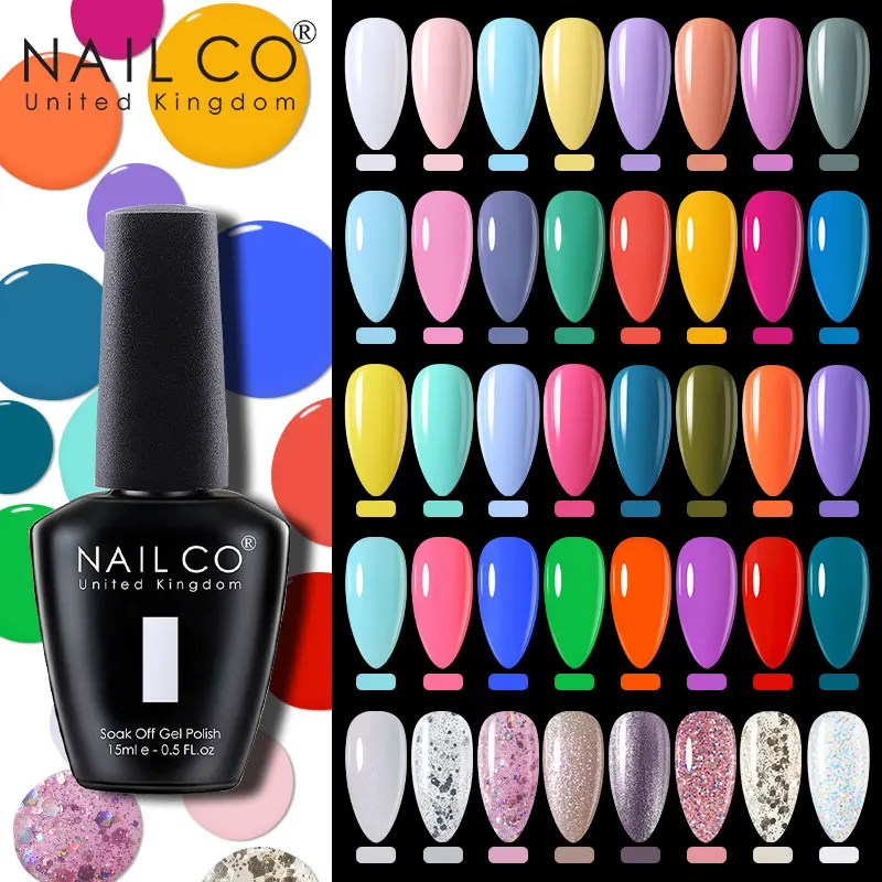 

NAILCO 15ml Color Nail Gel Polish Gel Varnish Painting Hybrid Manicute Set For Nail Art UV LED Lamp Need Base Top Coat Gelpolish