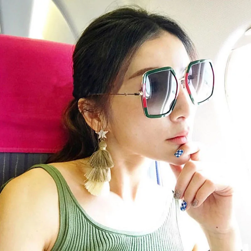 

ZUEE NEW Oversized Square Sunglasses classic fashion glasses Women Luxury Brand Designer Vintage Sunglass Fashion UV400 Eyewear