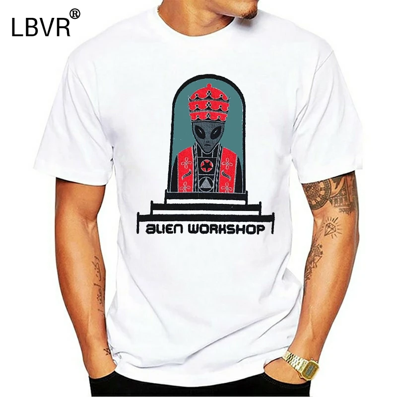 Винтаж 90S Чужой семинар Скейтбординг крюк Upsharajuku уличная футболка Menwhite