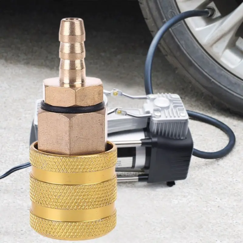 

1/4" NPT Coupler and 6.5mm Plug Kit Solid Brass Quick Connect Air Fittings Thickened Copper Inflatable joint J60F