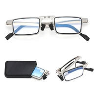 1pc portable folding blue light blocking reading glasses with case women men anti uv400 high definition presbyopia eyeglasses