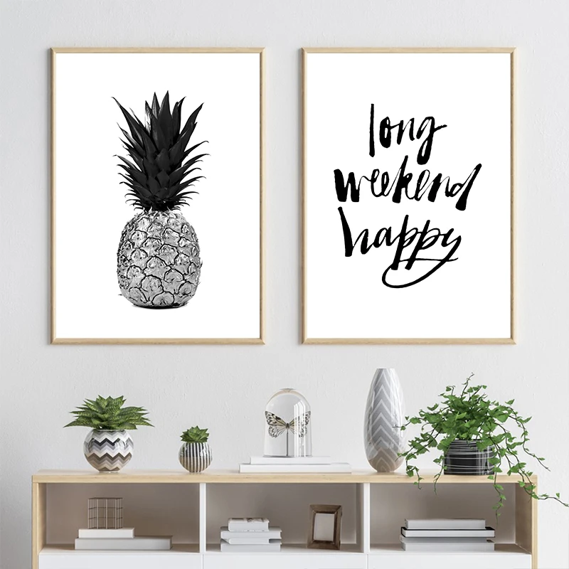 Картина на холсте с изображением ананасов растений Листьев пейзажа плакаты