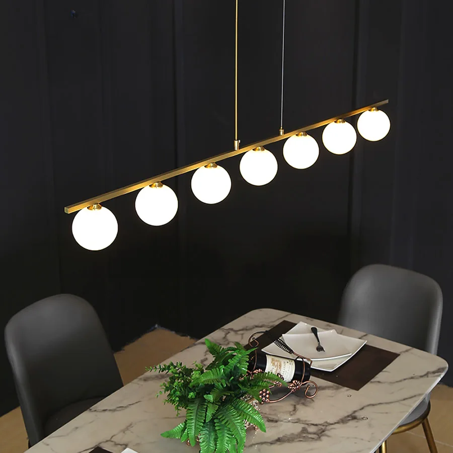 

Пост-модерн стеклянный подвесной светильник светодиодный металлический дизайн длинный подвесной светильник кухня Остров подвесной свети...