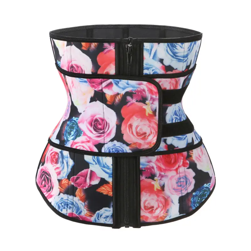 

Новинка, Модный женский корректирующий пояс для похудения, корсет для похудения, корсет с принтом роз для талии, корсет для похудения, тримм...