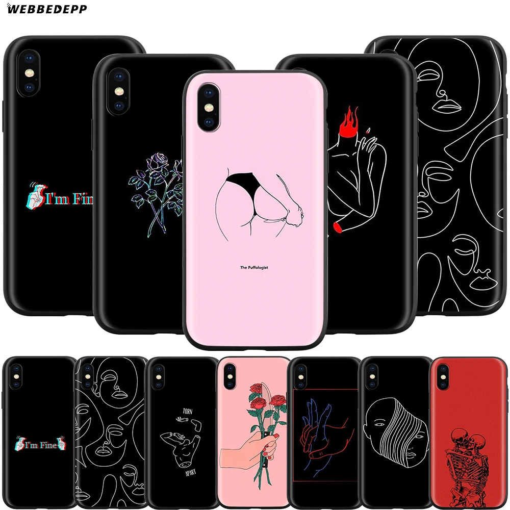 Webbedepp чехол с абстрактной линией для Apple iPhone 12 Mini 11 Pro XS Max XR X 8 7 6 6S Plus 5 5S SE | Мобильные