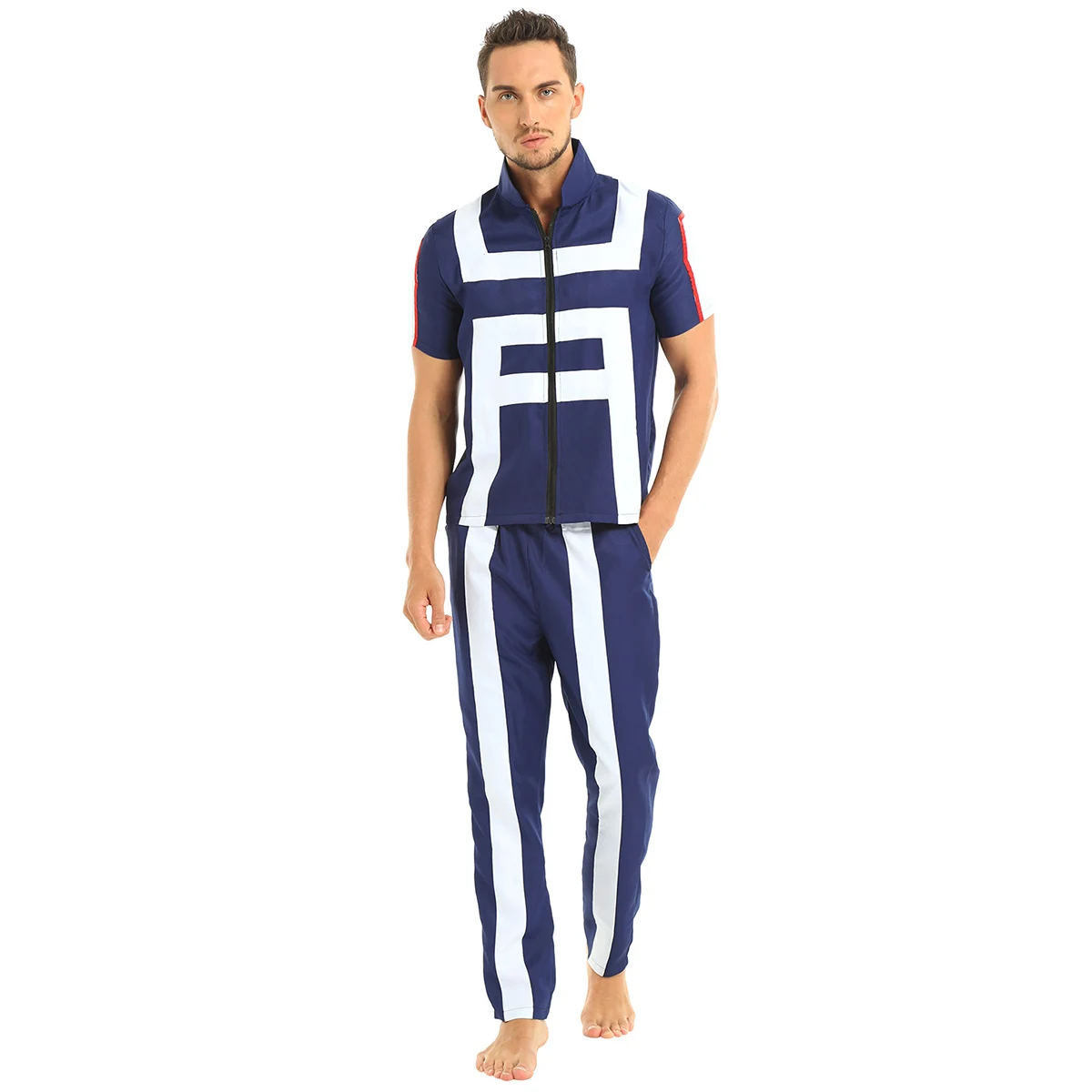 

Унисекс для мужчин и женщин косплей костюм гимнастика наряд короткий рукав пальто на молнии со штанами мой герой Accademico унисекс Adulto Uniforme