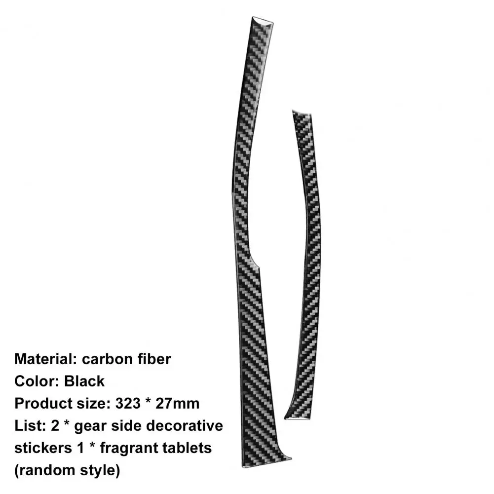 

2Pcs Panel Side Sticker Heat-resistant Carbon Fiber Gear Shift Border Interior Sticker Trim for Toyota Corolla 2014-2018 Left Dr