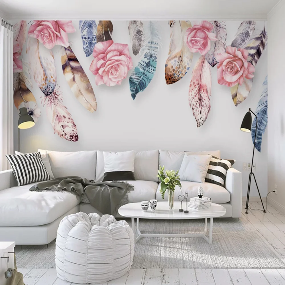 Пользовательский небольшой скандинавский свежий акварельный перо цветок milofi