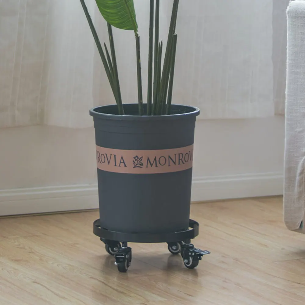 

1PC Universal Wheel Flower Stand Pulley Wood Wheel Flowerpot Base (Black)