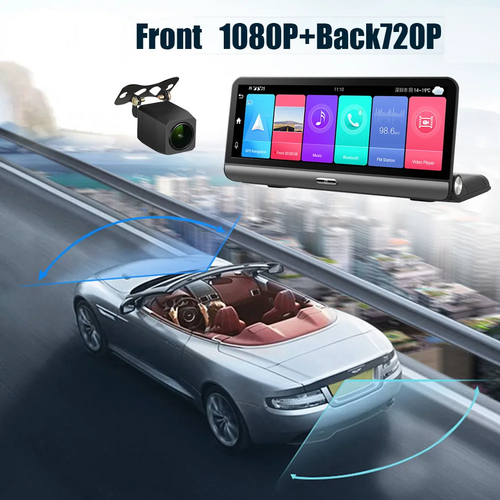 8 дюймов 4G Android Видеорегистраторы для автомобилей Камера GPS навигации ADAS FHD 1080P