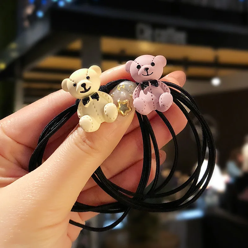 High Quality Animal Matte Elastic Rubber Band Girls Hair Rope Cute Cartoon Bear Rabbit Headbands Kids Children Accessories | Аксессуары