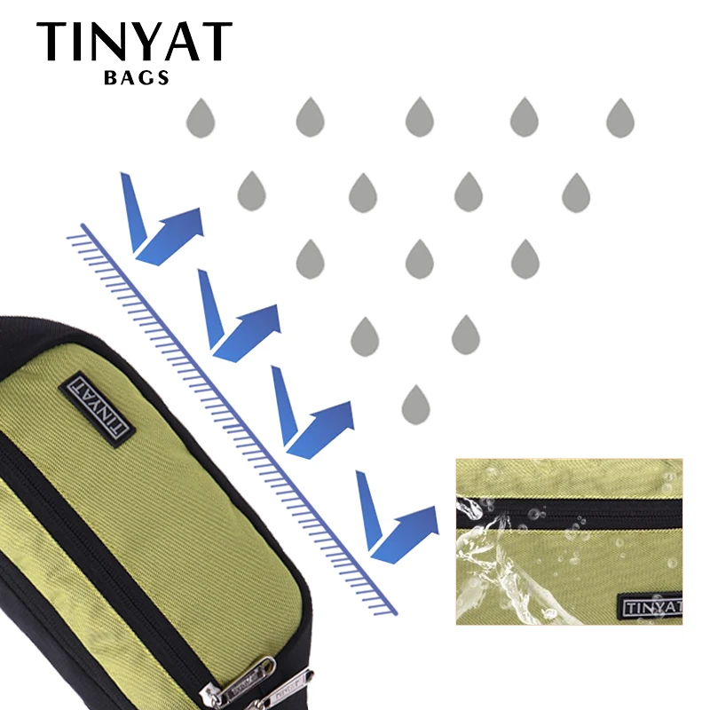 Мужская поясная сумка TINYAT водонепроницаемая холщовая дорожная для телефона