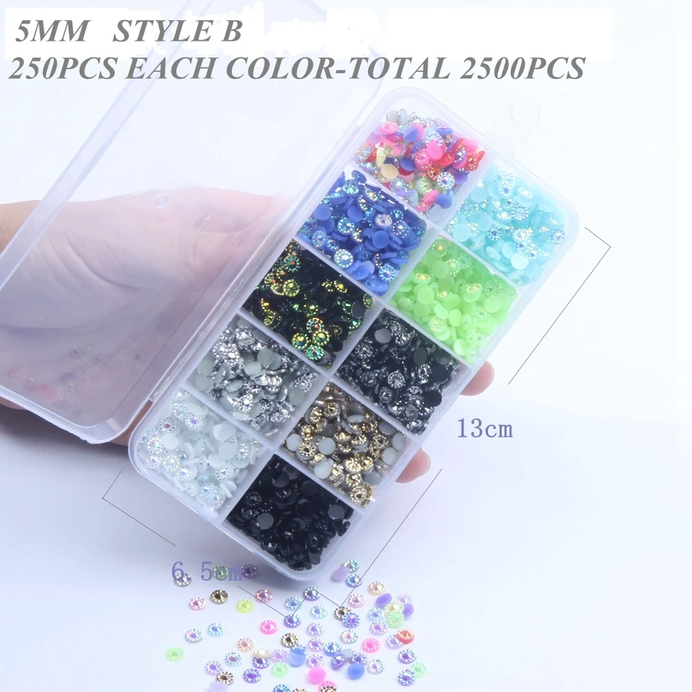 500 шт 5 мм Желе для подсолнуха AB цветные полимерные камни в виде носорога плоский