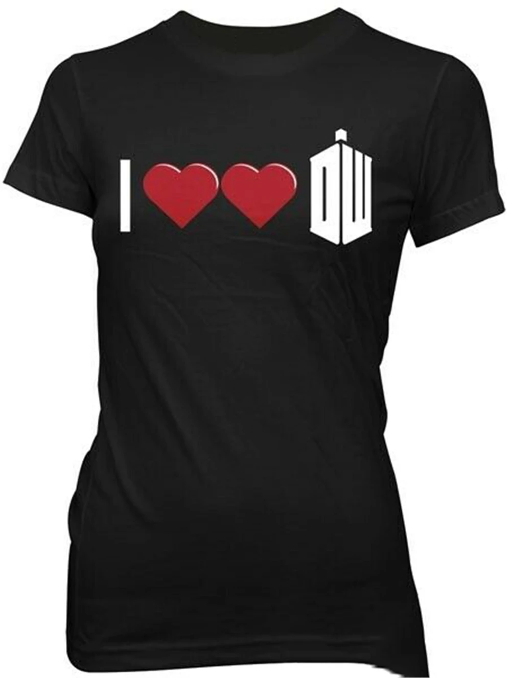 Футболка с двойным сердцем и надписью Doctor Who I Love Tardis Junior высококачественная