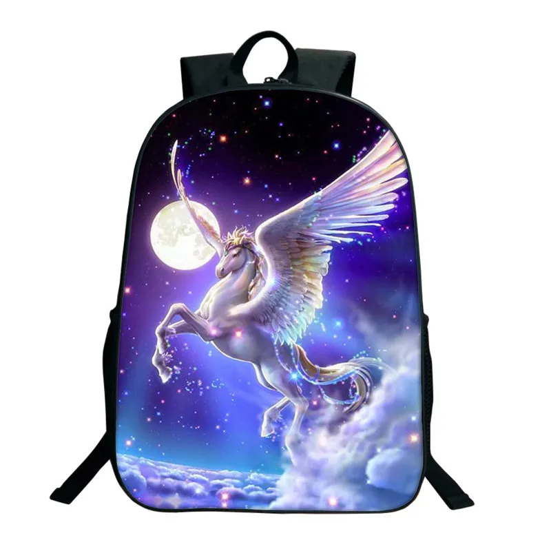 Детский портфель с объемным принтом единорога для девочек школьный рюкзак