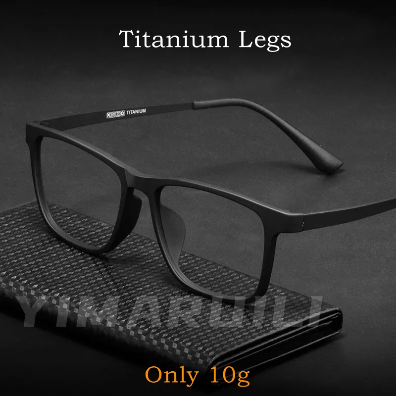 YIMARUILI-gafas cuadradas ultraligeras cómodas para hombre, anteojos grandes de titanio puro, gafas graduadas ópticas a la moda, Marco HR3068