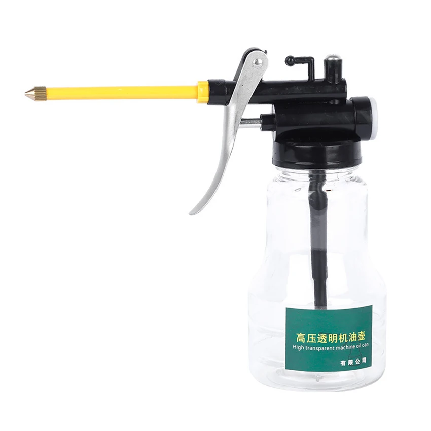 

250ml Oil Can Transparent High Pressure Oiler Auto Lubrication Oil Can Bottle Oiling Gun with Brass Spout Thumb Pump