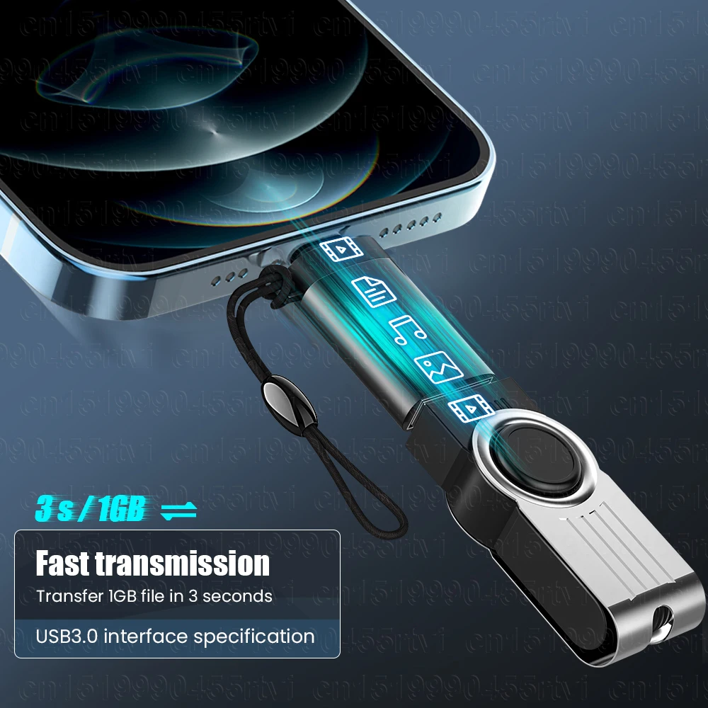 Адаптер USB 3 0 OTG для iPhone iOS 13 и выше быстрая передача данных с брелоком на