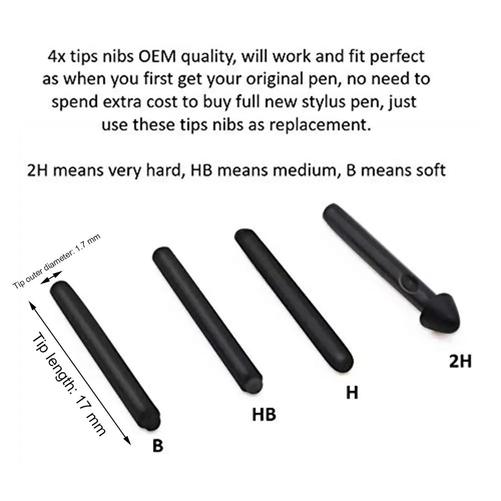 Профессиональный стилус для планшета 4 шт. запасной сменный microsoft Surface Pro 6/5/4/Book 1/2 #