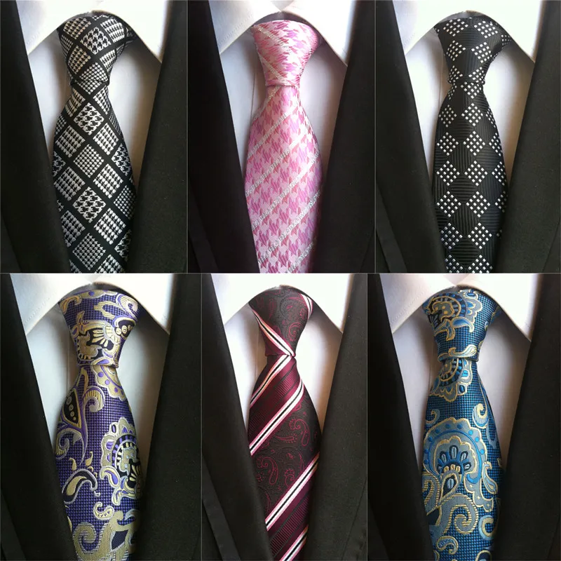 Галстук Пейсли для мужчин шелковый галстук 8 см синий однотонные Галстуки