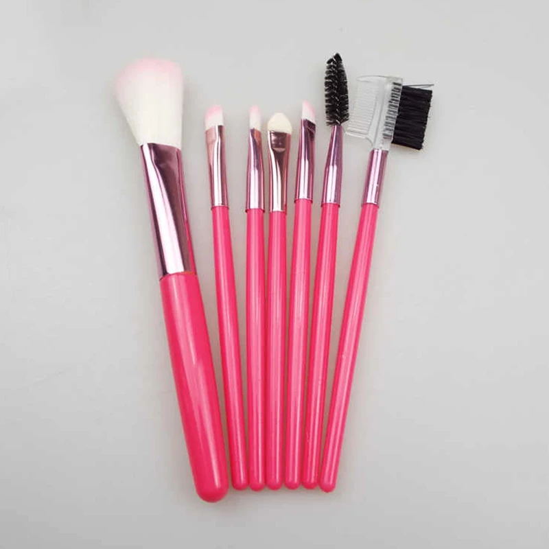 7 шт ярко розовый набор косметических кистей для макияжа Красота Инструмент