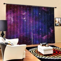 customized size luxury blackout 3d window curtains for living room purple star curtains for bedroom
