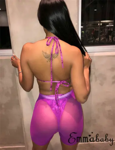 Женские сексуальные прозрачные сетчатые летние горячие короткие брюки