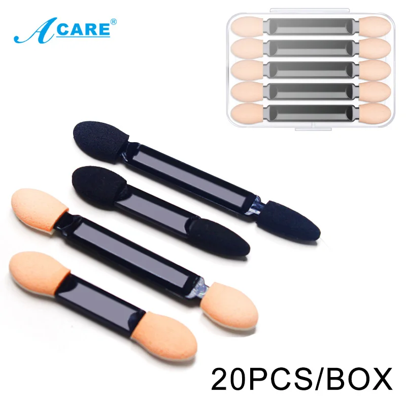 20 штук с двойной головкой Губка Тени для век кисть подводки глаз черный