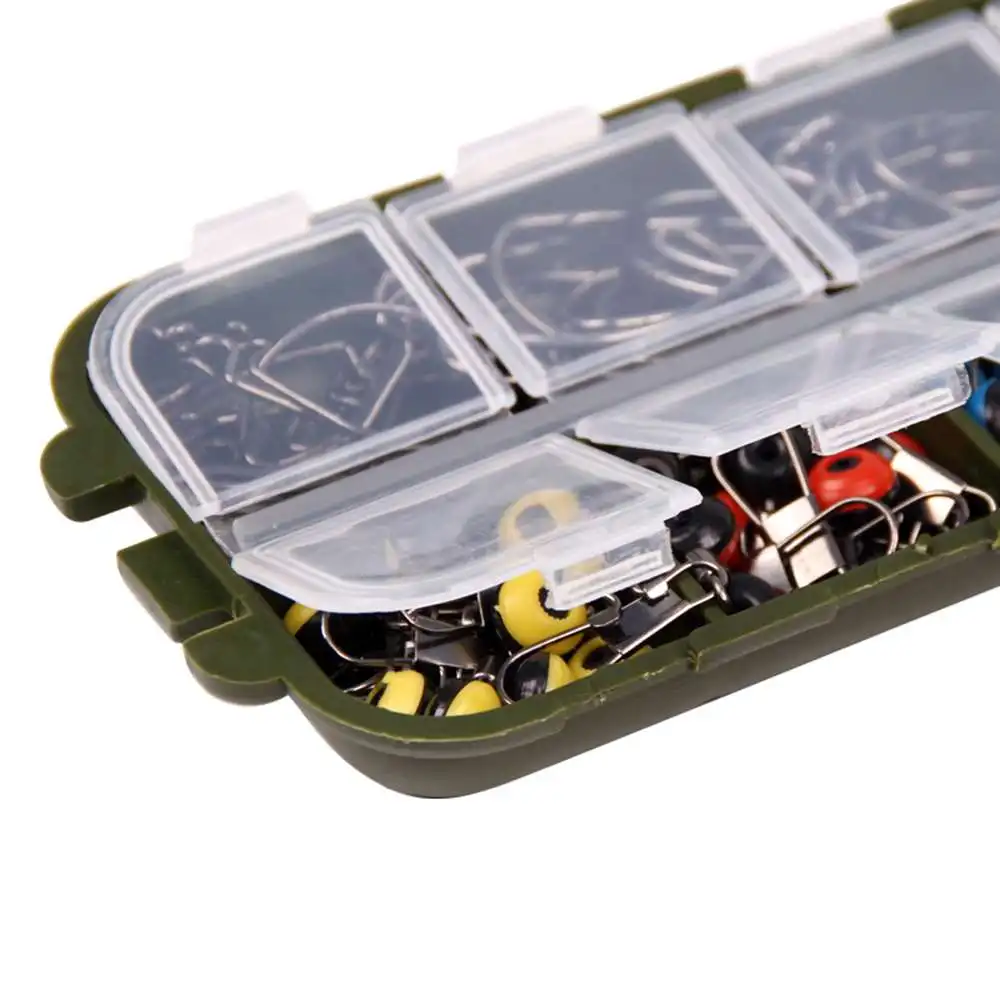 

154pcs Tackle Box With Fishing Tackle Box Including Fish Hook Weights Fishing Swivels Snaps Jig Hook