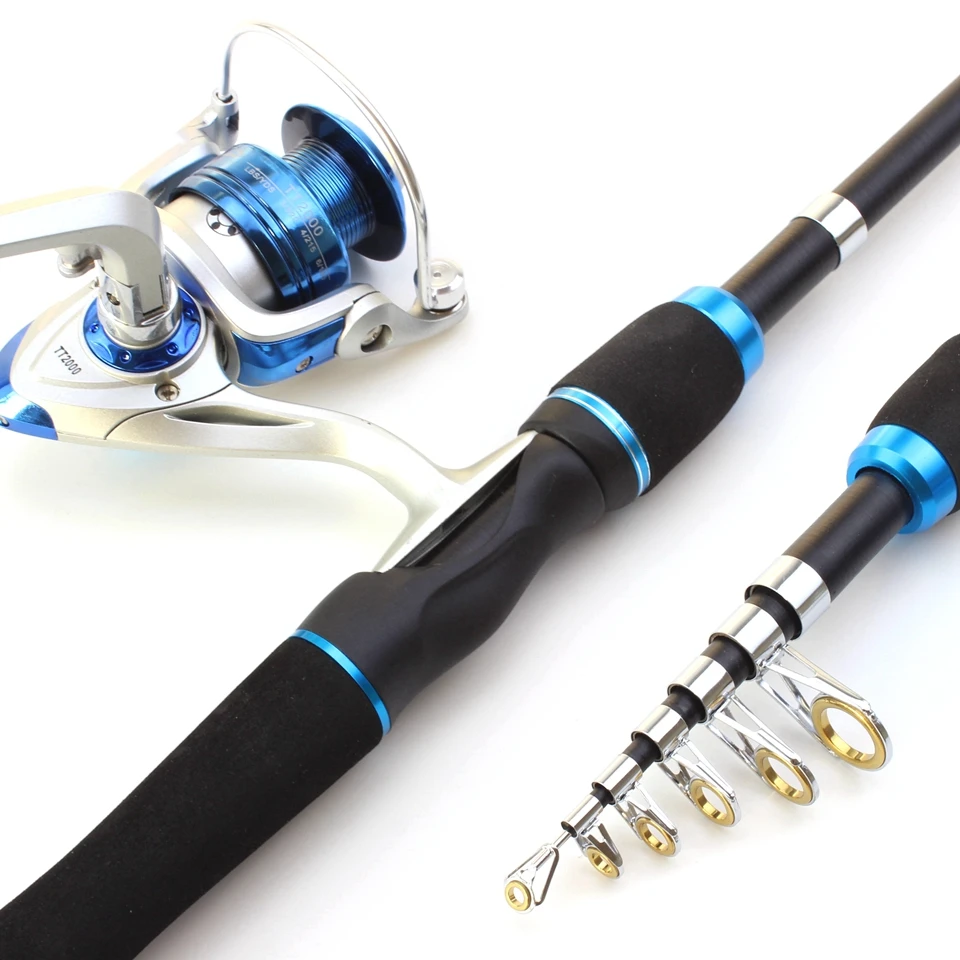 Портативное 165 см карбоновое спиннинговое удилище и спиннинговая катушка