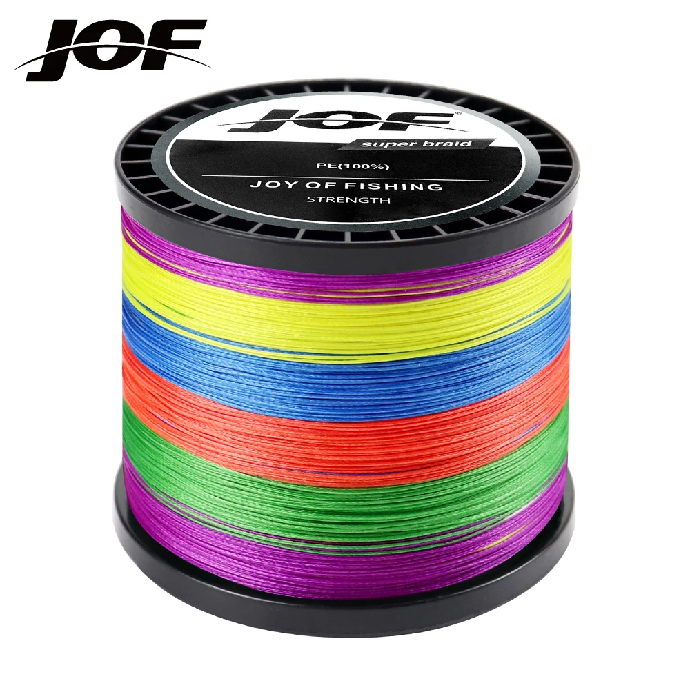 JOF New Fishing Line 9 Strands Weaves Braided 300M 500M 1000M Fishing Line Super Strong PE Line 28.6LB-143.5LB