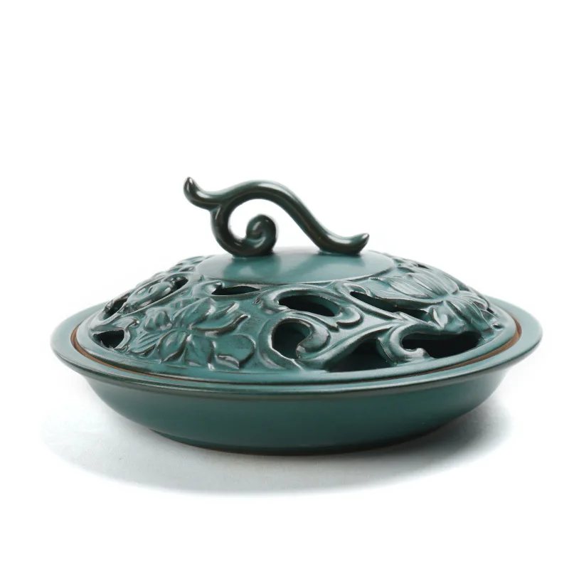 

Ceramic disc censer retro bronze wind large indoor sandalwood mosquito censer furnishings