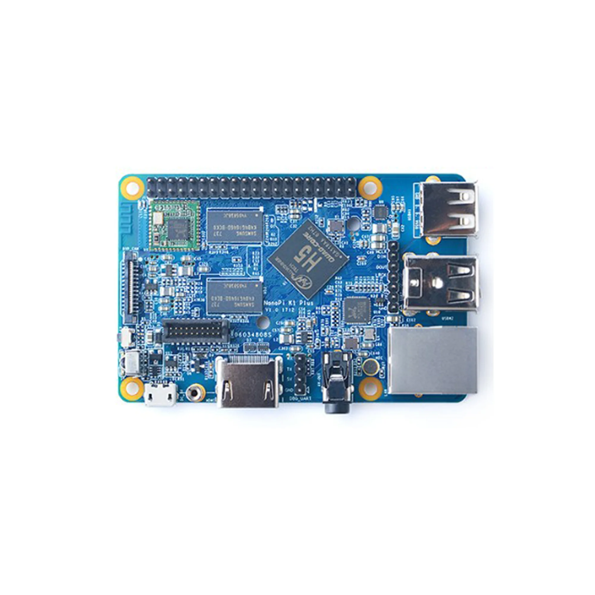 

Friendly NanoPi K1 Plus Development Board Allwinner H5 Gigabit Ethernet port 2GB RAM Onboard WiFi, 64bit 4Kplay UbuntuCore