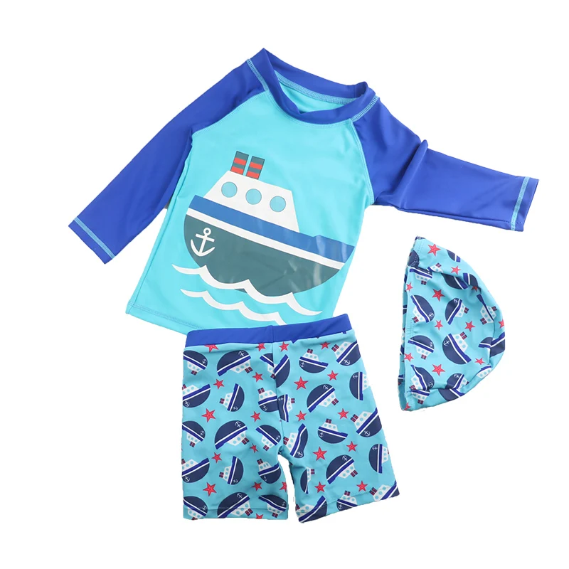 

Children's Swimwear Height: 75-135 cm Small, medium and large boys Sunscreen quick drying Seaside beach Swimwear Split ship