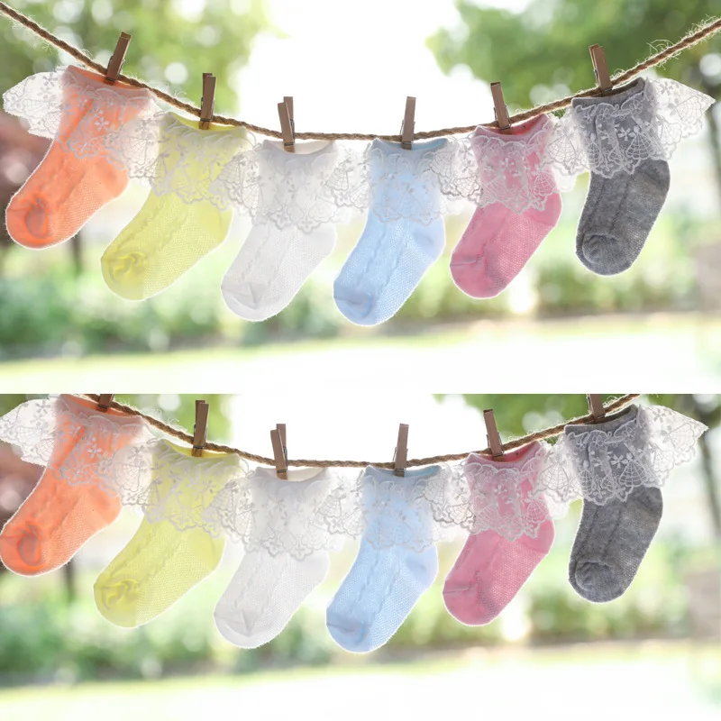 AiKway Newborn Baby Socks Lace Mesh Princess Girl Children Thin Cotton Clothing |