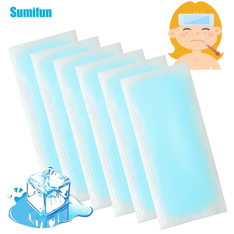 

30Pcs Summer Cold Cooling Patch Relieve Heatstroke Fever Sleepy Headache Refreshing Gel Pad Mint Chinese Herbal Extract Plaster