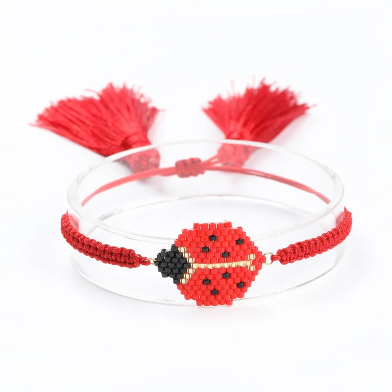 MI-B180316A SHINUSBOHO Delicas браслеты с бусинами Beetle Bestfriend браслеты для женщин подарок ткацкий станок двойная палубная веревка браслет для мужчин ювелирные изделия с цветами - Окраска металла: MI-B180316A