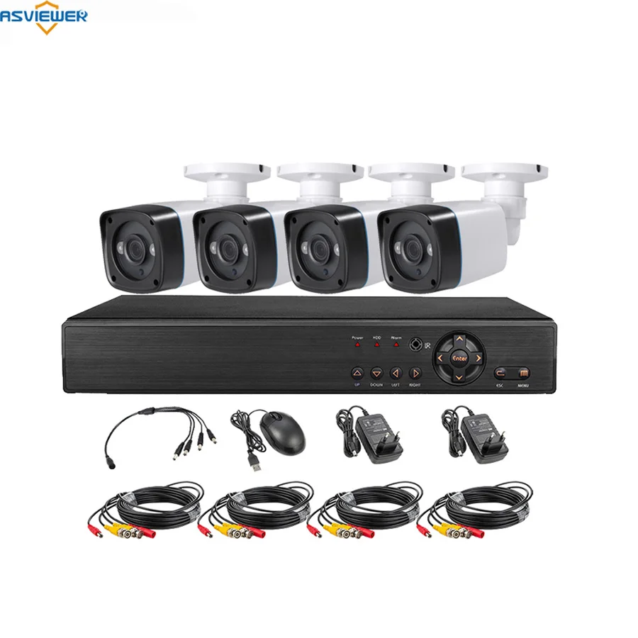 Водонепроницаемые 4-канальные наборы DVR 5.0MP DIY Полный комплект системы видеонаблюдения, ИК Ночное Видение, домашнее видео наборы для наблюдения