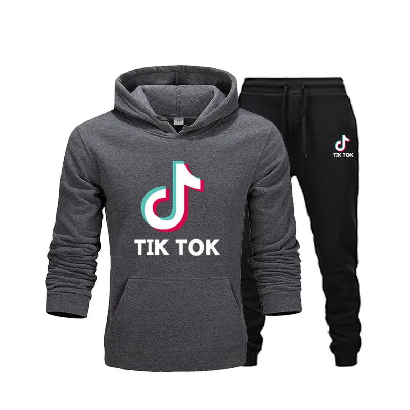 Повседневный Спортивный комплект с толстовкой мужская и женская одежда черные
