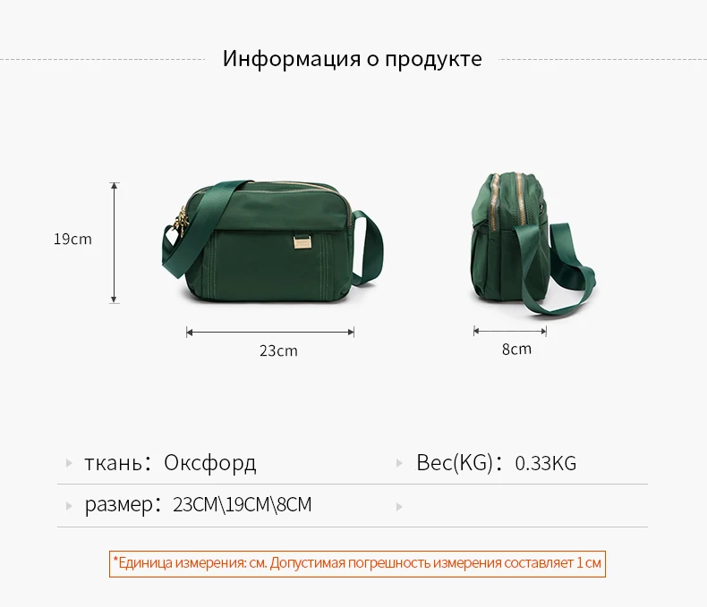 Fouvor Водонепроницаемая нейлоновая маленькая сумка на молнии женская простая дикая парусиновая Повседневная Дамская оксфордская сумка на плечо сумка-мессенджер 6013-06