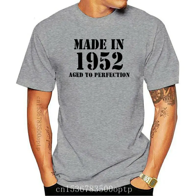 

Мужские футболки, сделанные в 1952 году, для взрослых до совершенства, новые футболки, оптовая продажа, футболки под заказ, экологически чиста...