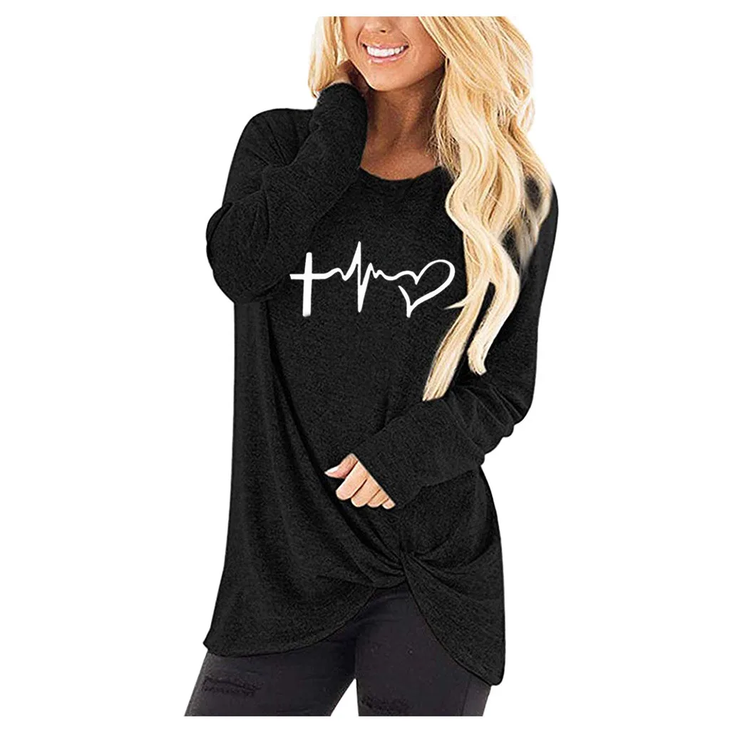 Женские топы с О образным вырезом и длинными рукавами вязаные футболки