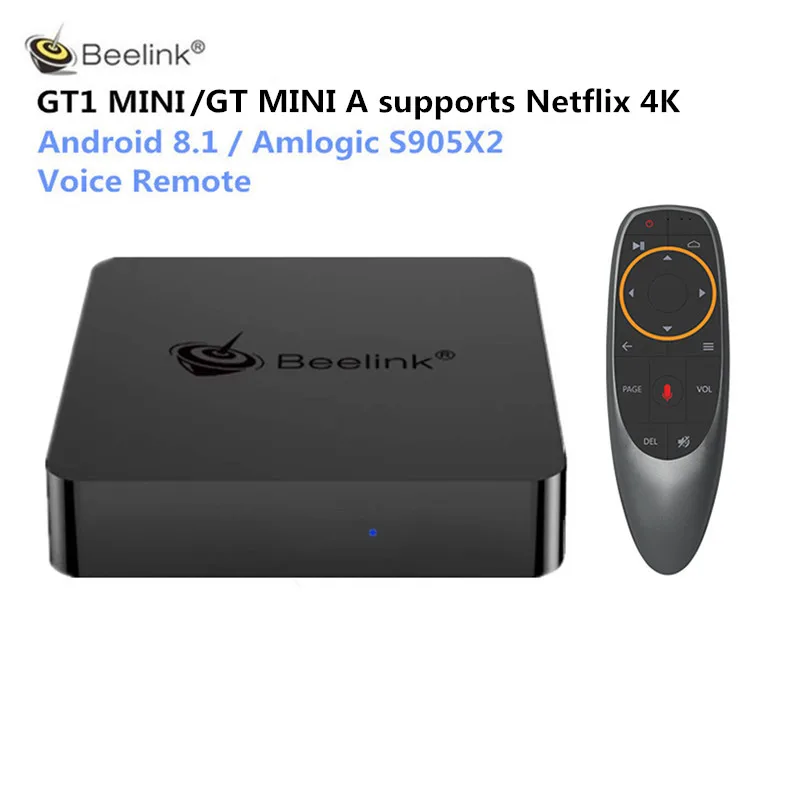 Beelink GT1 мини GTmini Смарт ТВ приставка Android 8,1 Amlogic S905X2 голосовой пульт приставка 4K 1000M Bluetooth медиаплеер
