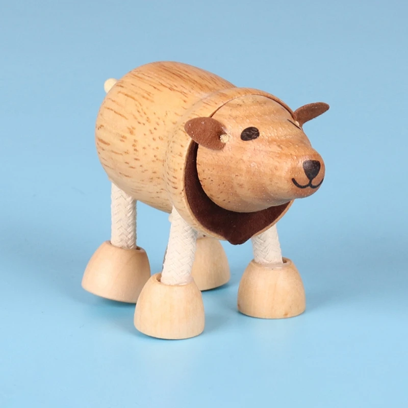 Настольные деревянные украшения в виде животных 3D фигурка куклы милая