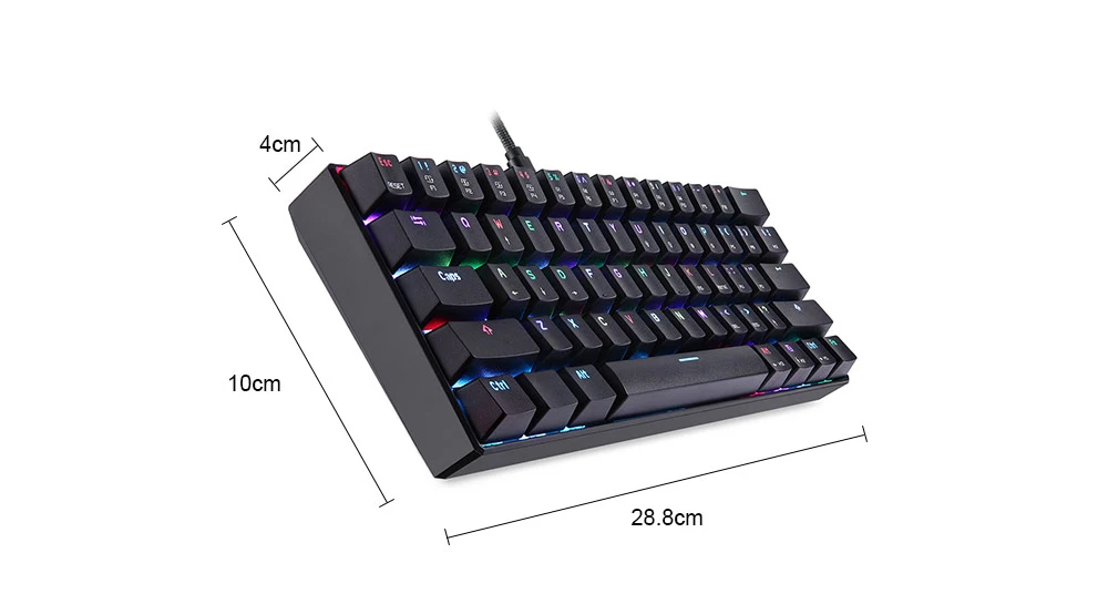Motospeed CK61Gaming механическая клавиатура Английский красный переключатель синие металлические Проводные светодиодный фоновая подсветка RGB Anti-Ghosting для геймера