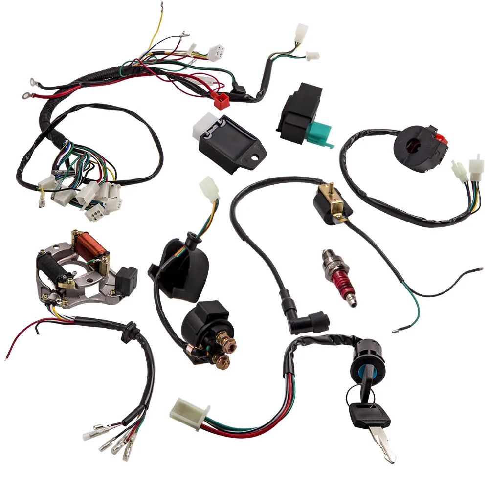 50cc-125cc CDI Wire Harness Stator Assembly Wiring Kit ATV Electric Quad | Автомобили и мотоциклы