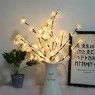 Рождественская имитация ветки орхидеи, 20 светодиодов, лампа для декора стола, сказочный светильник из ивы, для отеля, кофейного столика, цветов