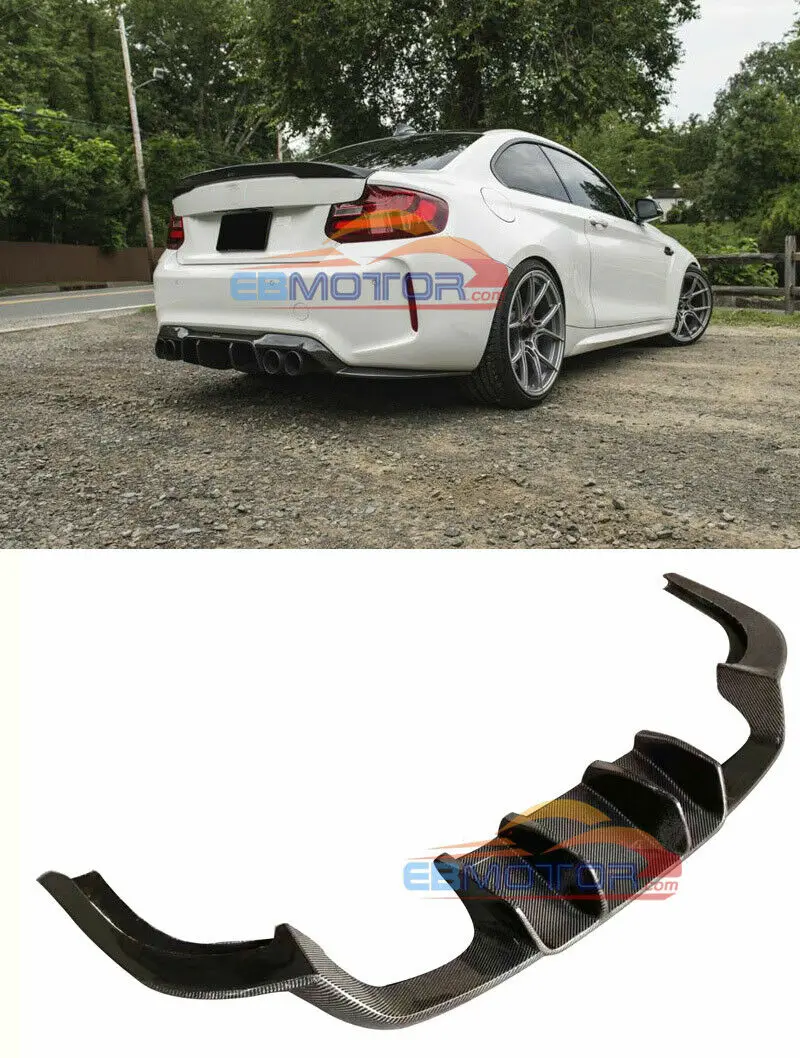 Реальные углеродного волокна диффузор губа на задний бампер для BMW F87 M2 купе 2