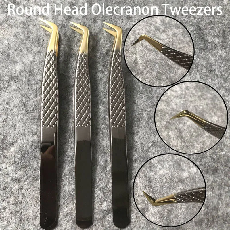 Черные и золотые пинцеты для ресниц Профессиональный пинцет из нержавеющей